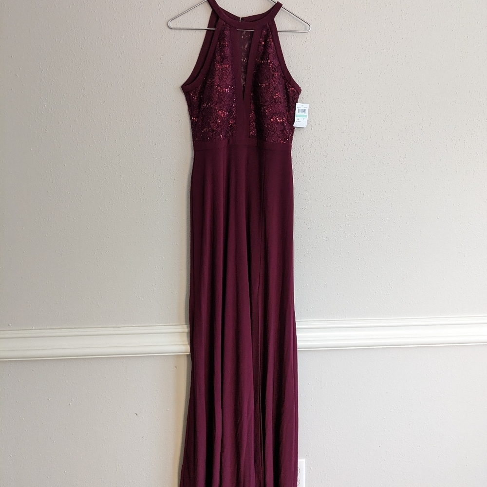 Nightway Sequined Bodice Gown